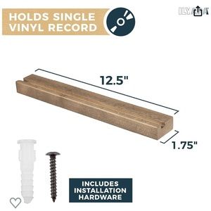Wood Vinyl Record Shelf Wall Mount, Pack of 6 - Barnwood
